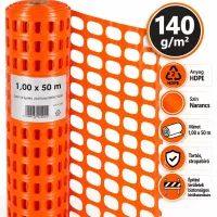 Építkezési védőháló | HDPE | 1×50m