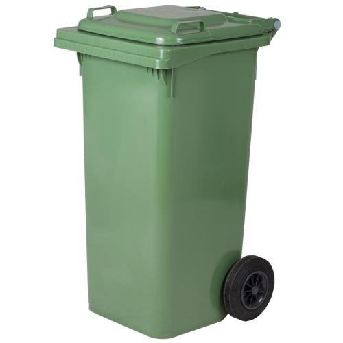 Zöld műanyag szemeteskuka (120L)